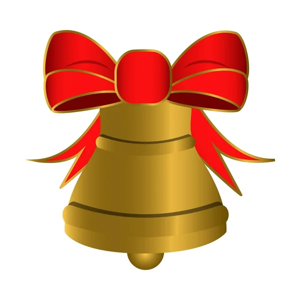 Geïsoleerde golden bell — Stockvector