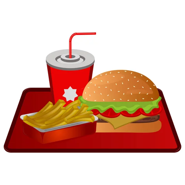 Fast food combo — Stock Vector