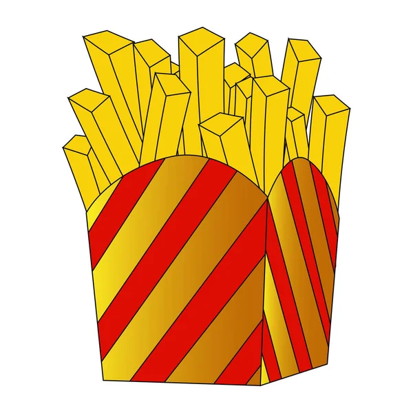 Geïsoleerde Franse frietjes — Stockvector