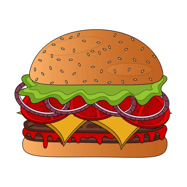 İzole edilmiş hamburger simgesi — Stok Vektör