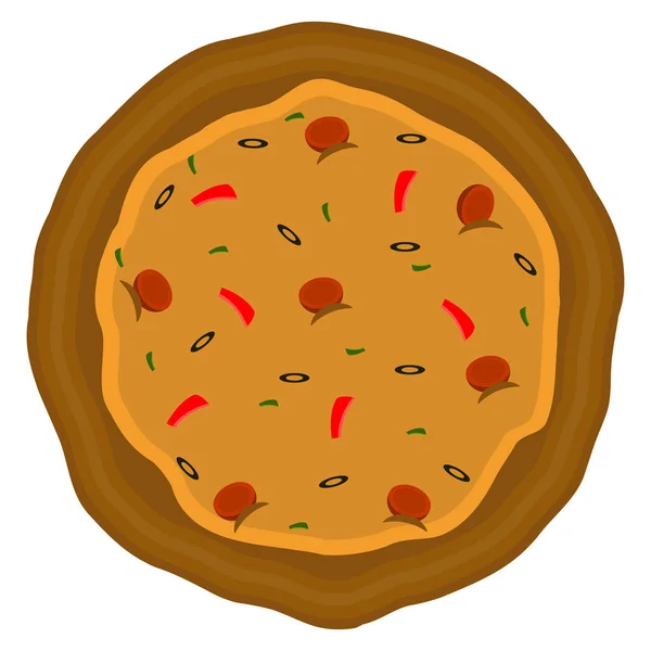 Icono de pizza aislada — Vector de stock
