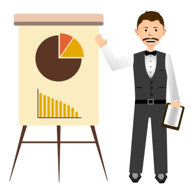 İşadamı ile bir iş çizge