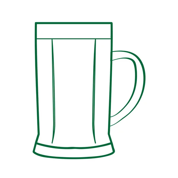 Изолированный контур кружки пива — стоковый вектор