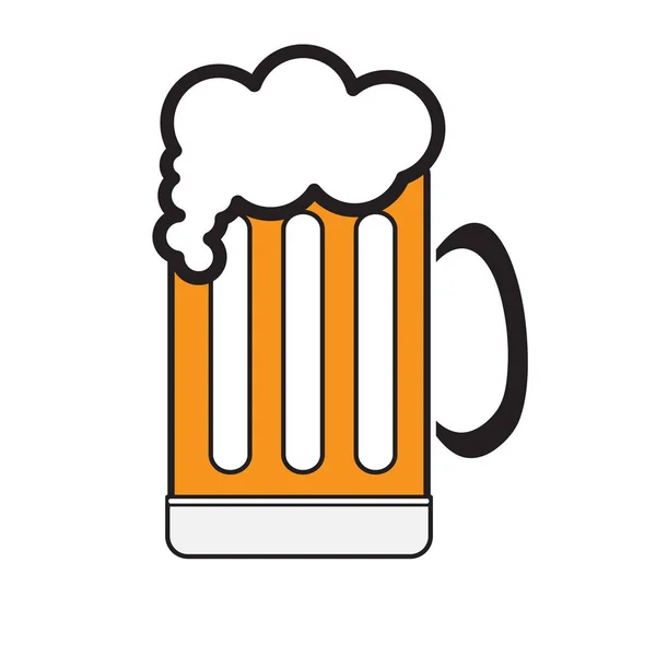 İzole bira bardağı simgesi — Stok Vektör