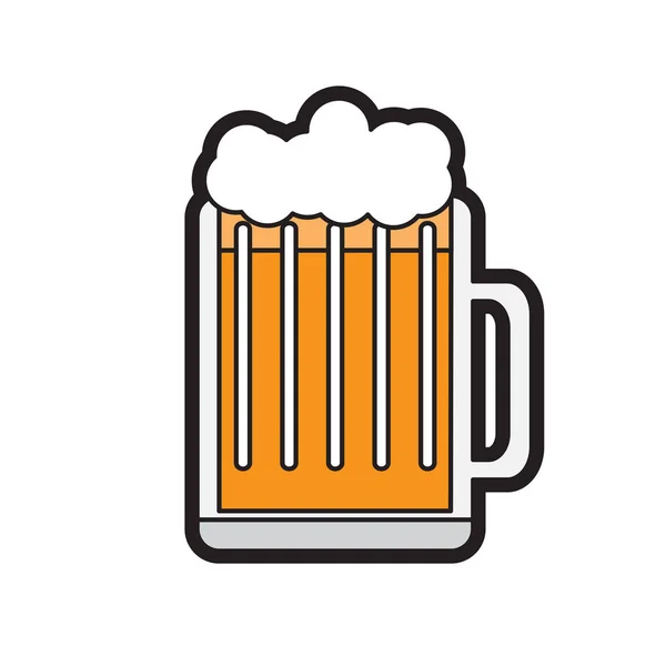 Ikona kubek na białym tle piwa — Wektor stockowy