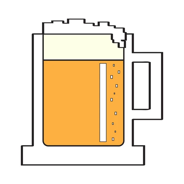 Caneca de cerveja Pixelada —  Vetores de Stock