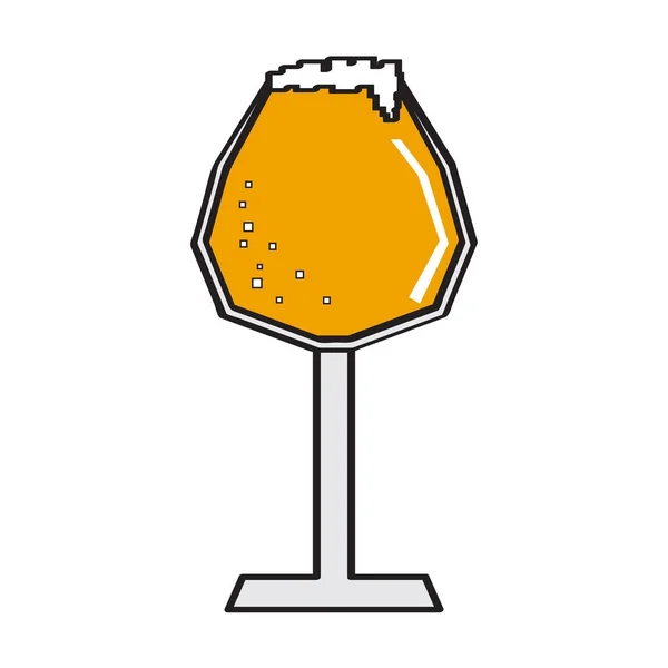 ピクセル ビール ガラス アイコン — ストックベクタ