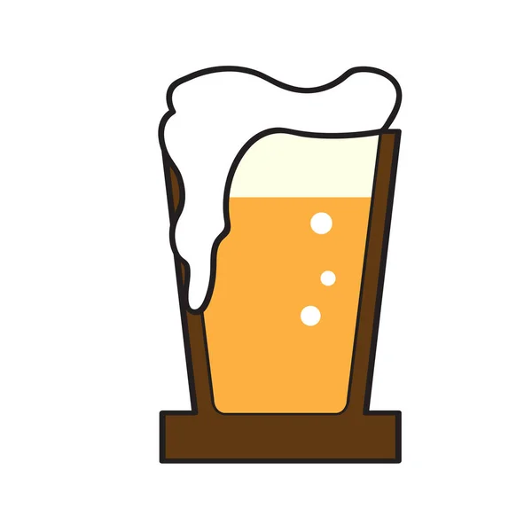 Pictogram van de houten glas bier — Stockvector