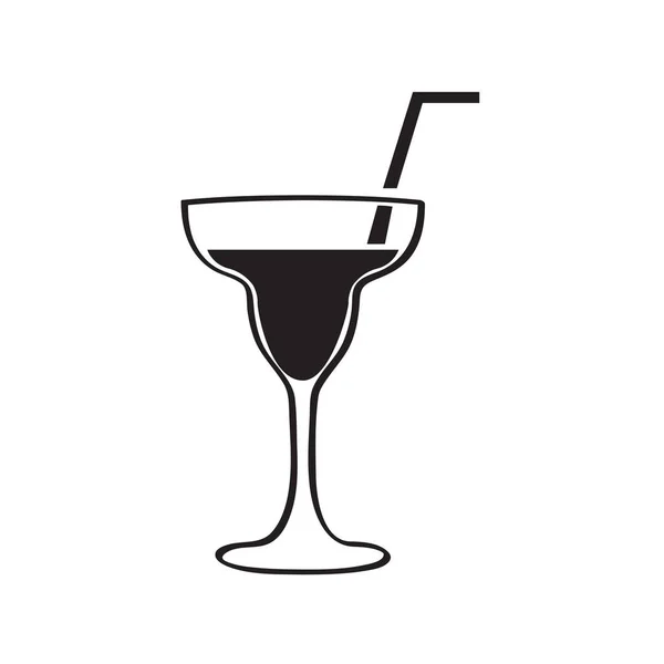 Silhouet van een cocktail — Stockvector