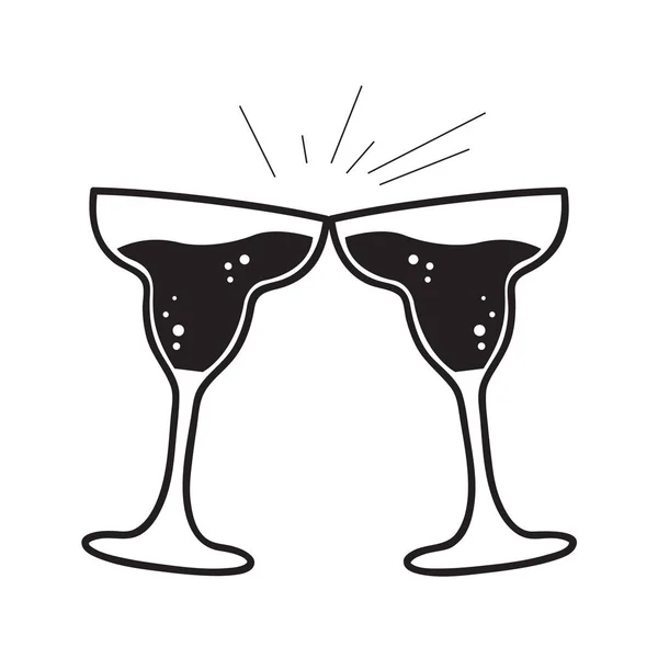 Wijn bril — Stockvector