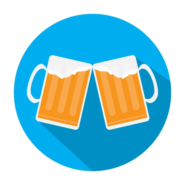 Пара кружек пива — стоковый вектор