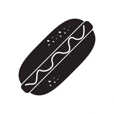 İzole sosisli sandviç siluet