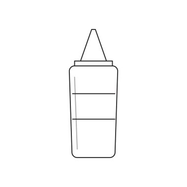 İzole edilmiş ketçap şişesi.