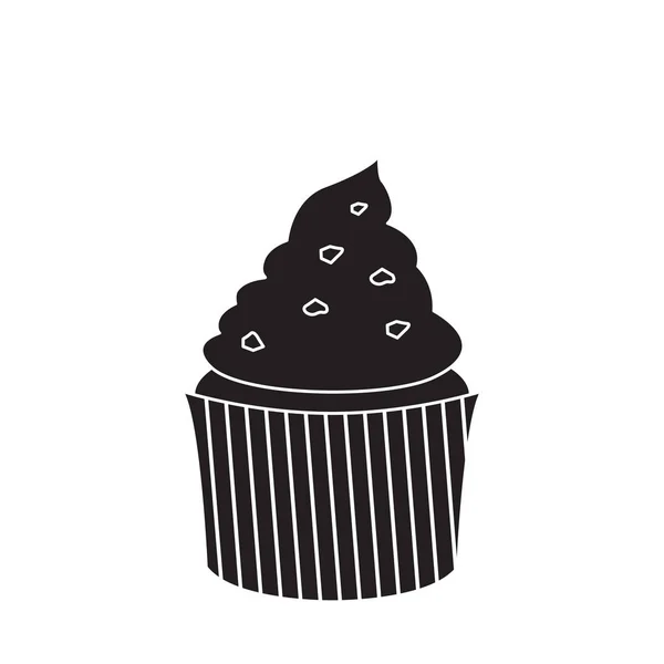 Geïsoleerde cupcake silhouet — Stockvector