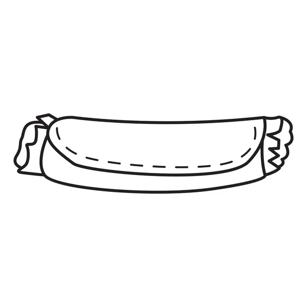 Burrito isolé contour — Image vectorielle