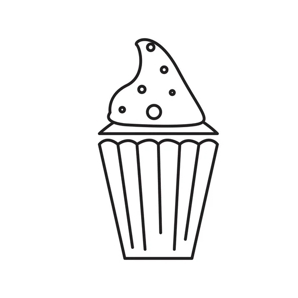 Geïsoleerde cupcake overzicht — Stockvector