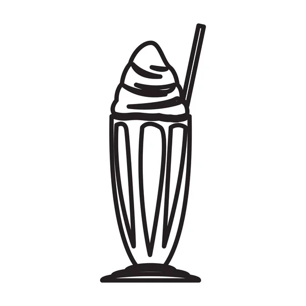 Kontur na białym tle milkshake — Wektor stockowy
