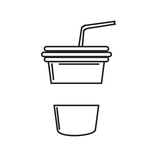 Café plástico copo contorno — Vetor de Stock