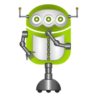 İzole sevimli robot