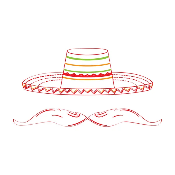 Icono de sombrero mexicano — Vector de stock