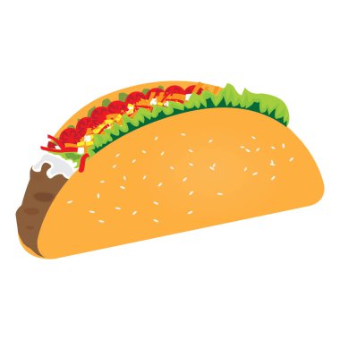 İzole taco illüstrasyon