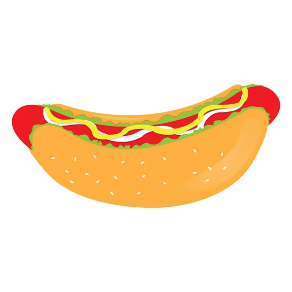 Hot dog yang terisolasi - Stok Vektor