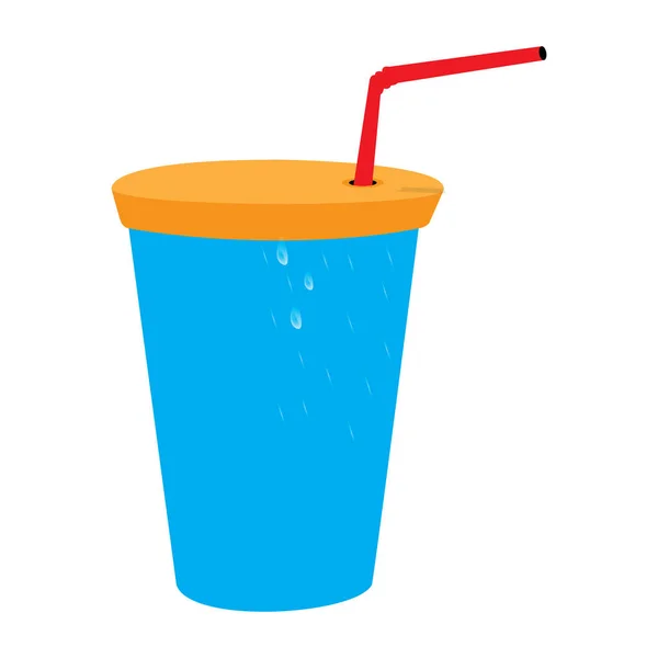 Plastic beker frisdrank — Stockvector