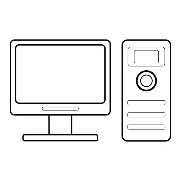 Desktop computer icon image — Stock Vector
