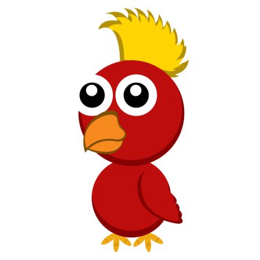 Şirin kuş karakter karikatür