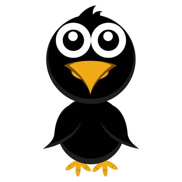 Carino uccello personaggio cartone animato — Vettoriale Stock
