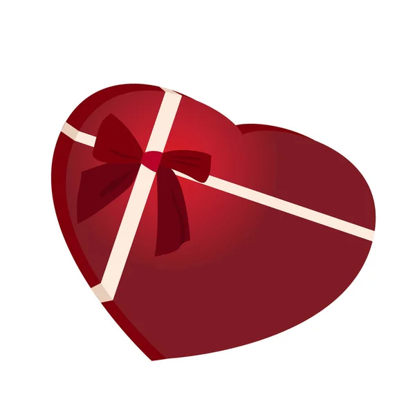Corazón en forma de caja de chocolate — Vector de stock