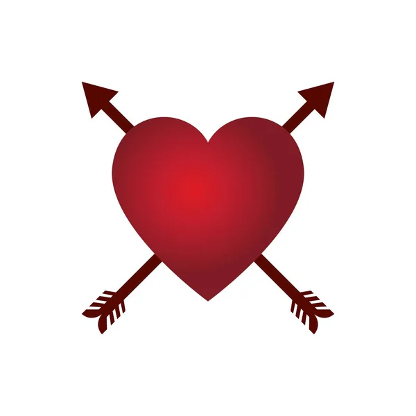 Forma do coração com uma seta — Vetor de Stock