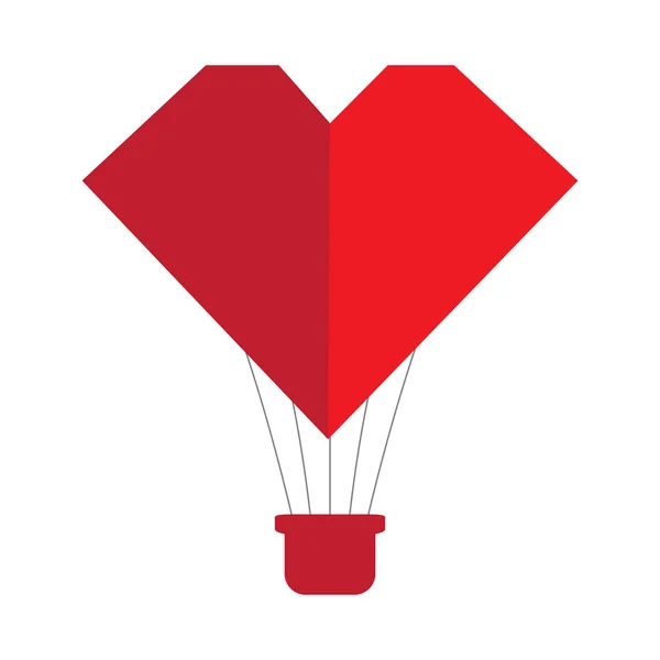 Ballon à air en forme de coeur — Image vectorielle