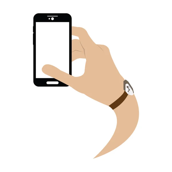 Hand holding a cellphone — Stock Vector