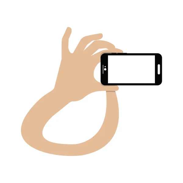 Hand holding a cellphone — Stock Vector