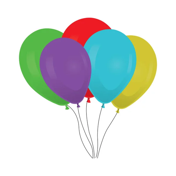 Kleurrijke ballonnen boeket — Stockvector