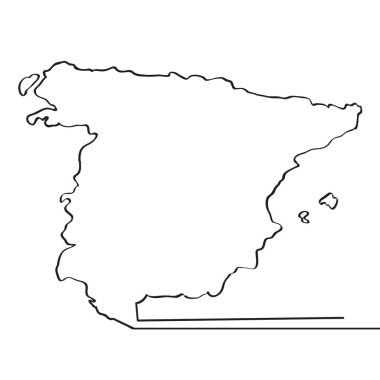 İspanya Haritası. Sürekli çizgi