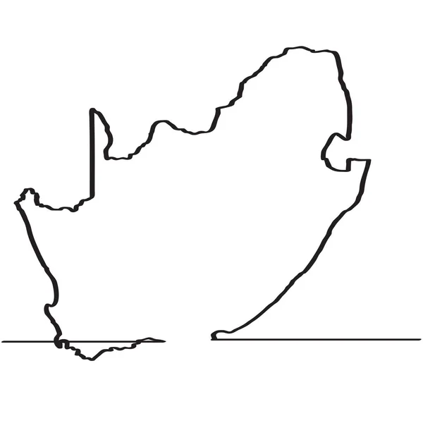 Térkép-Dél-afrikai Köztársaság. Folytonos vonal — Stock Vector