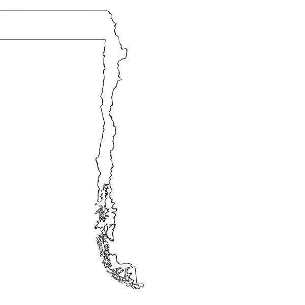 Şili haritası. Sürekli çizgi — Stok Vektör