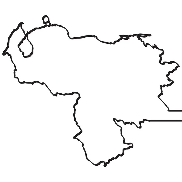 委内瑞拉的地图。连续线 — 图库矢量图片