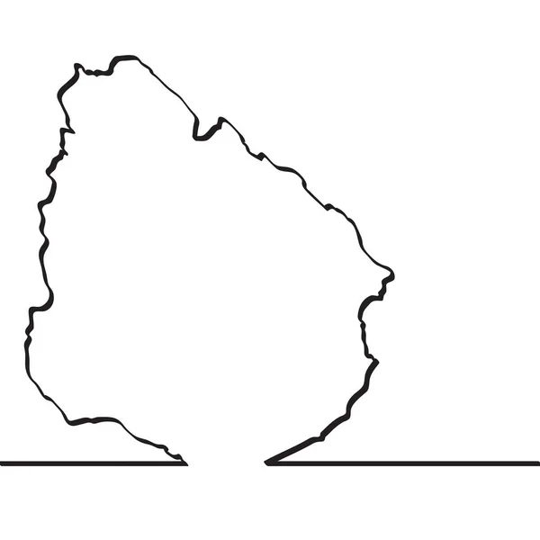 乌拉圭的地图。连续线 — 图库矢量图片