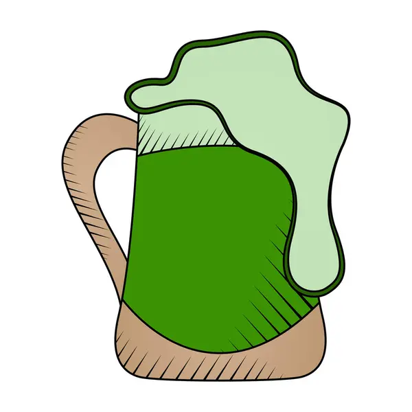 Beer mug with foam icon — Stock Vector