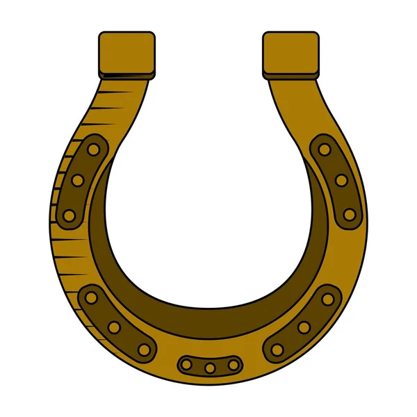 Altın at nalı simgesi — Stok Vektör