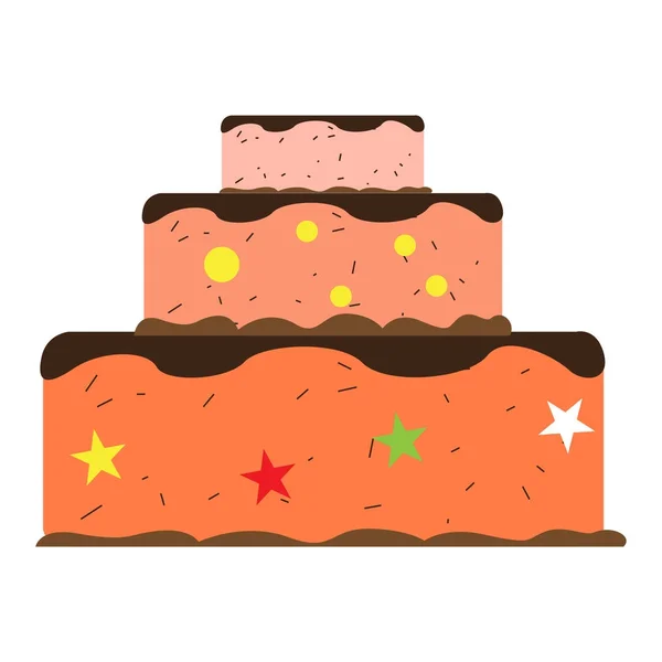 Verjaardag cake pictogram — Stockvector