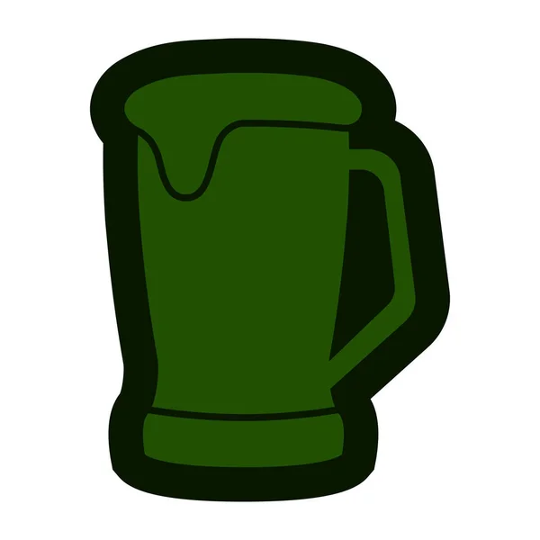 Bier mok met schuim pictogram — Stockvector