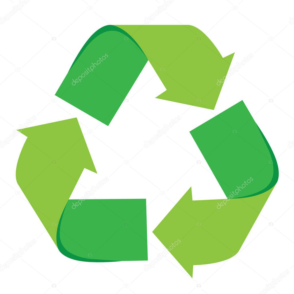 Isolated recycling symbol