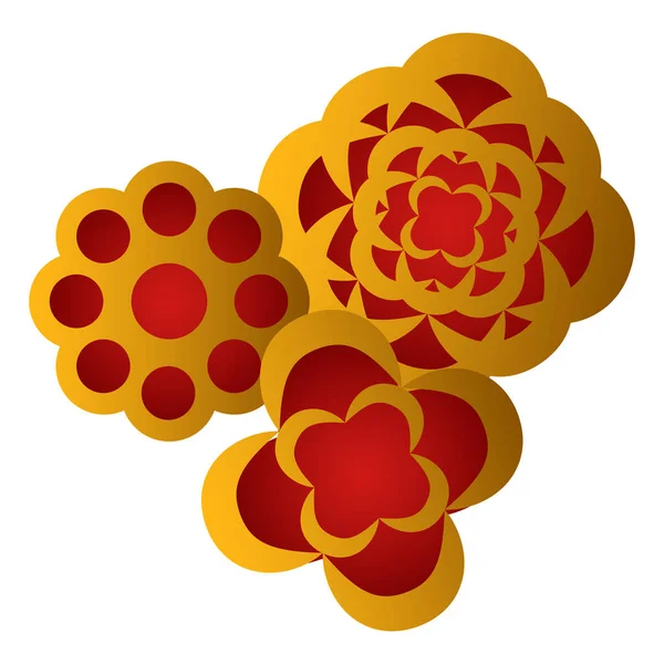 Décoratif asiatique fleur — Image vectorielle
