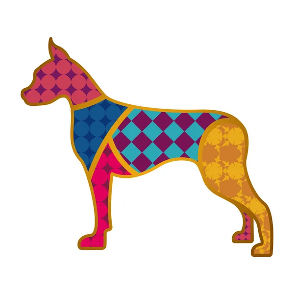 纹理的狗形象。春节 — 图库矢量图片
