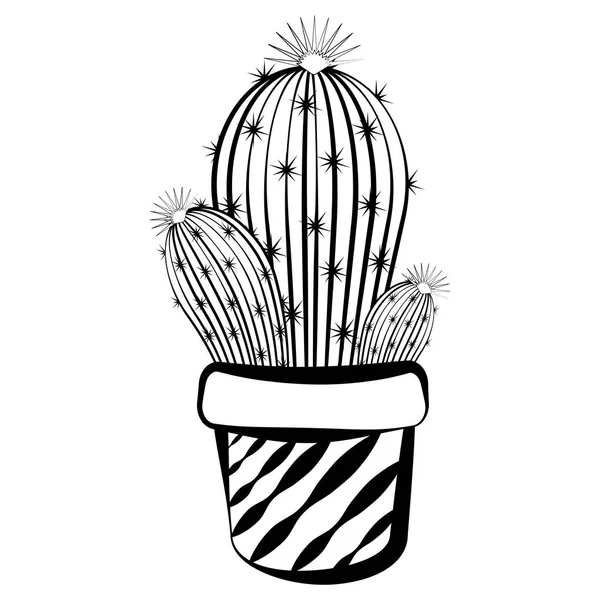 Skiss över en kaktus — Stock vektor