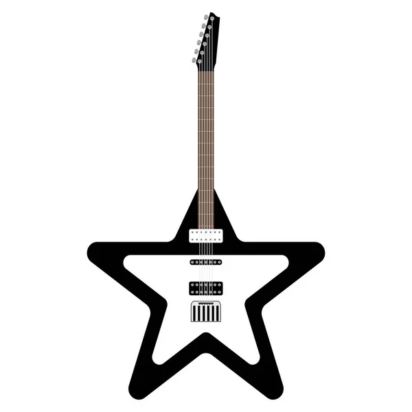 Ηλεκτρική κιθάρα σε σχήμα αστέρι. Μουσικό όργανο — Διανυσματικό Αρχείο